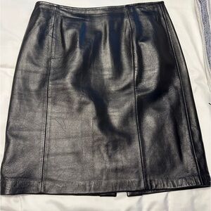 100% Lambskin Leather Skirt
